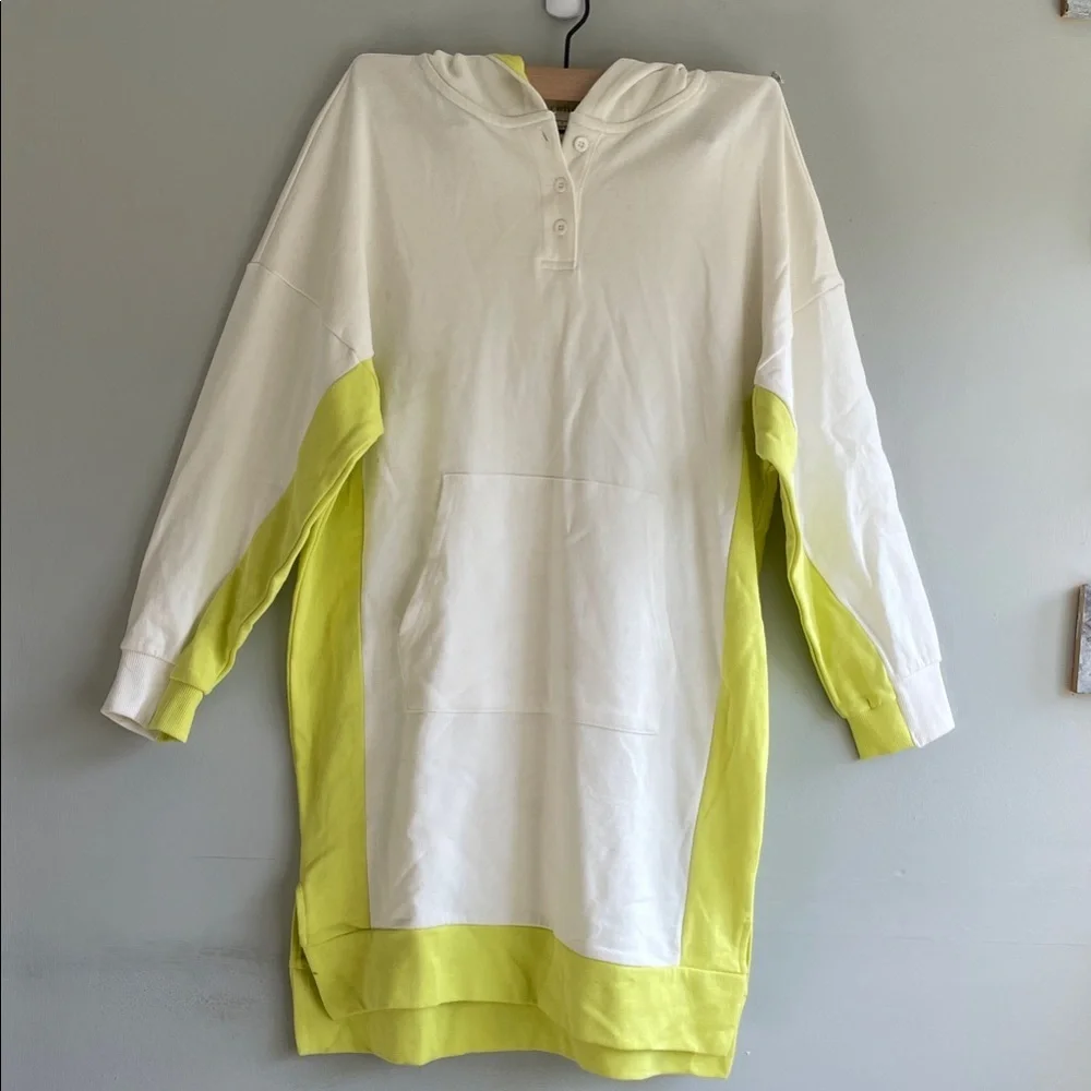 Free Assembly Kids Cream and Yellow Hoodie Dress SizeL 10/12